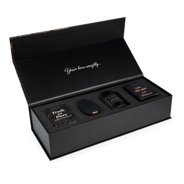 Set Regalo Intimo Rosa Oro con Vibrazione e Gioco di Carte